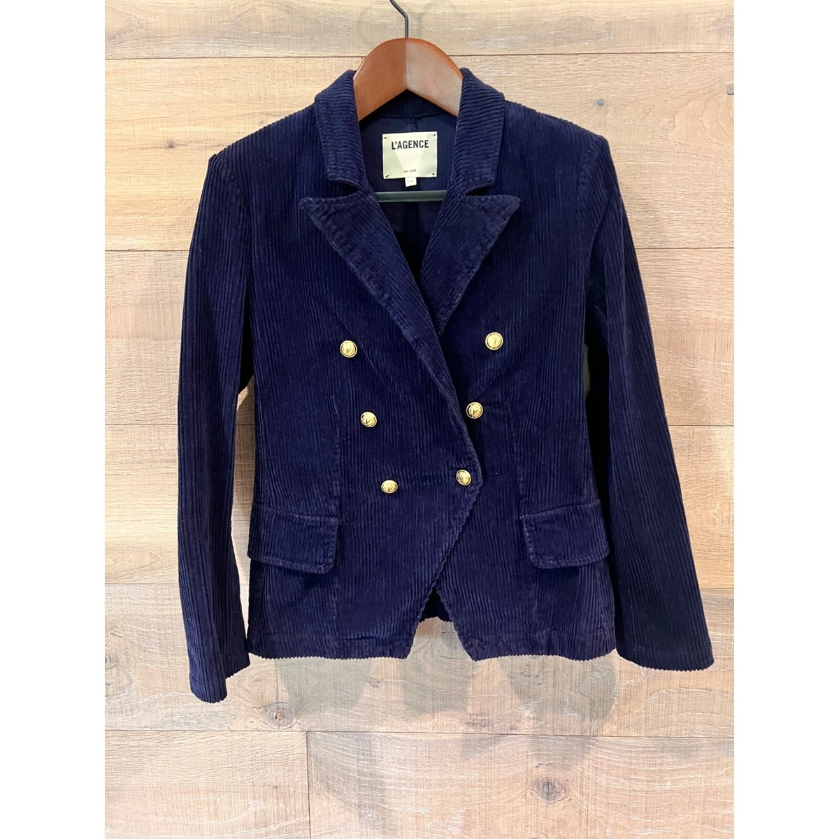 Navy corduroy blazer womens top