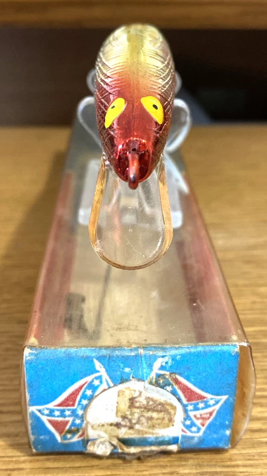 Señuelo de pesca vintage Bill Norman’s REB2 • Caja original • 4006 • Amarillo • 7” • EE. UU. Foto 2 de 4