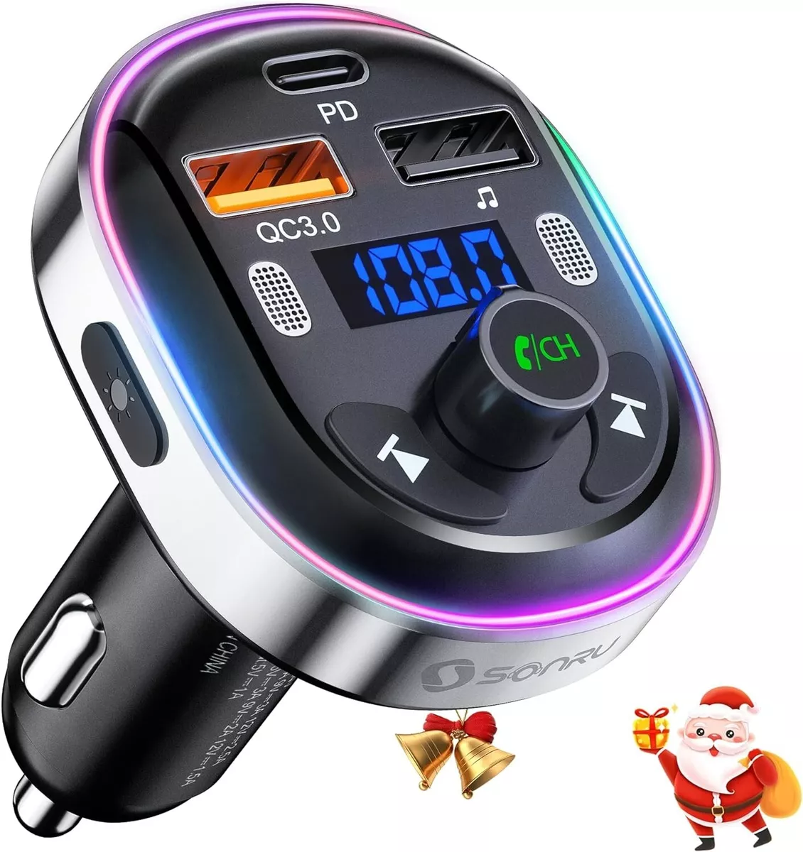 Bluetooth Car Adapter SONRU T81 Bluetooth 5.3 FM Transmitter for