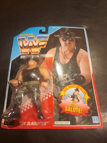 WWF wwe Vintage Wrestler Blue Card Sgt Slaughter 1...