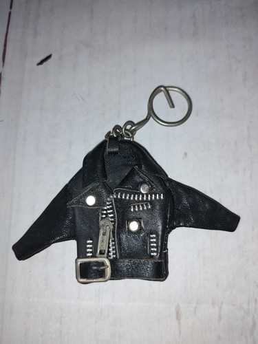 mini leather jacket keychain
