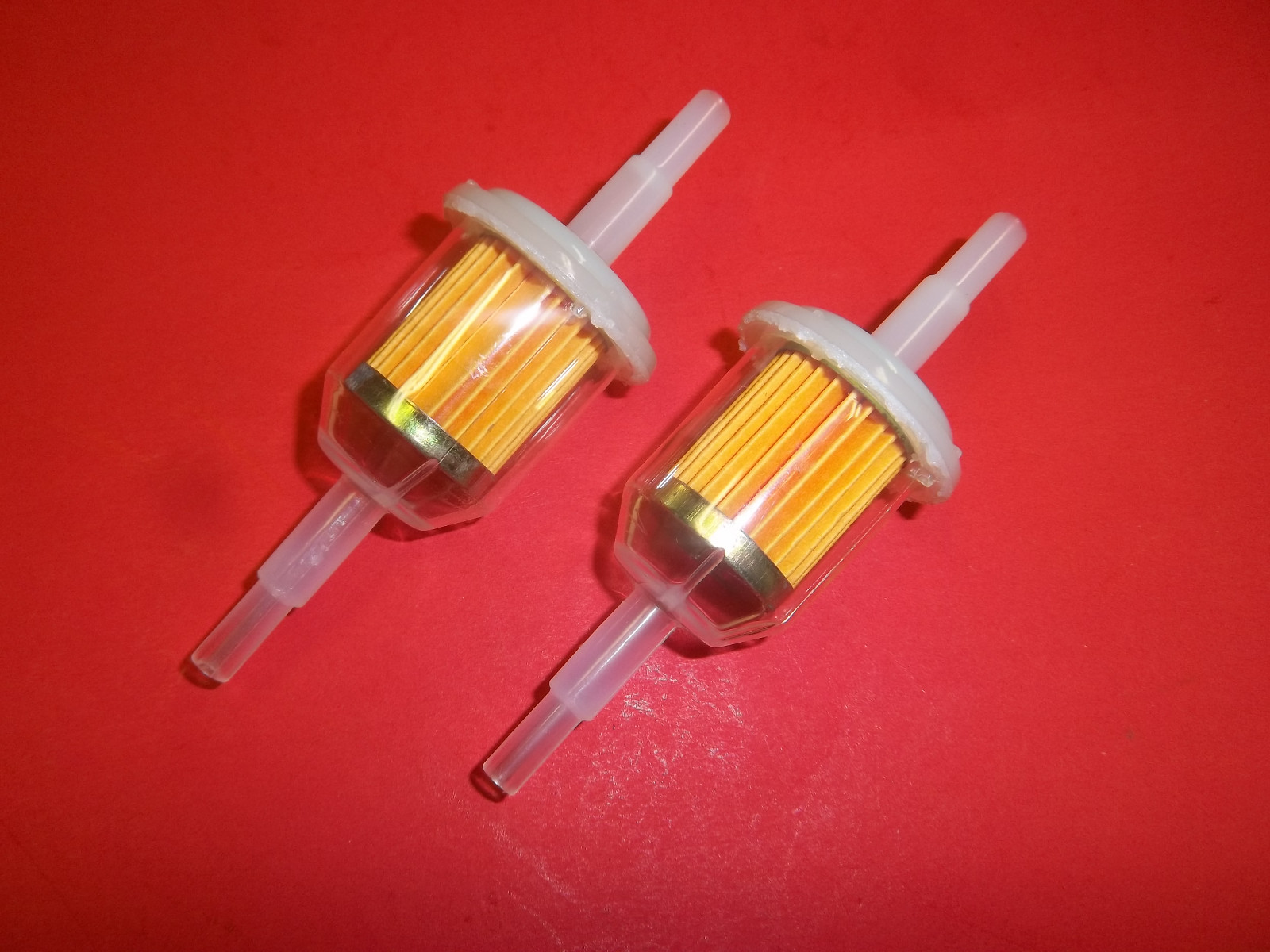 2 PACK CLEAR INLINE FUEL FILTER 1/4" FITS GENERATORS SNOW THROWERS