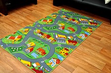 Kinderteppich Spielteppich Straßenteppich Little Village Kinder Teppich Straßen