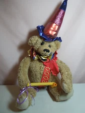 Mati's Originals Millennium Bear With Party Hat, Noisemaker And Sash 18" Sitting
