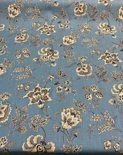 Swavelle Blue Haven Floral Silverdale Hillside Fabric By The Yard