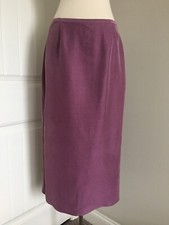 NWT EILEEN FISHER RAW SILK STRAIGH PURPLE SKIRT SIZE PM
