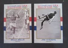 BILLY MILLS & JIM THORPE ~ Indigenous TEAM USA Athletes HOF OLYMPIC CARDS