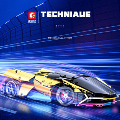 SEMBO 701924 1:14 TECHNIAUE Sports Car with 1096 Pieces-With motro