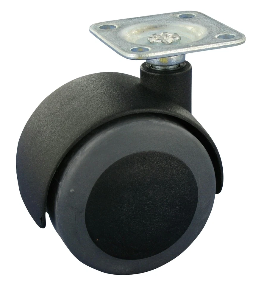 ROLLENTECHNIK VOM STEIN GMBH Satz 4x Möbelrolle Doppelrolle weiches 2x Rad Ø50 Platte 38x38