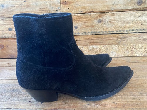 Stivali western Saint laurent X Hedi slimane lukas scamosciati neri taglia 46 uk 12 - Foto 9 di 18