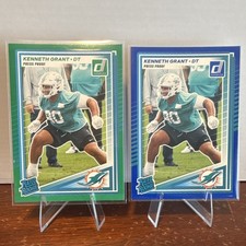 Donruss Rated Rookie Press Proof Kenneth Grant Miami Dolphins NFL Card Lot (2)