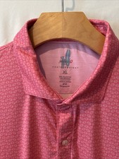 Johnnie O Featherweight Polo Mens XL Coral AOP Golf Performance