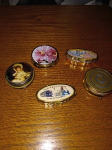 Vintage Pill Case Tinket Box Lot Of 5