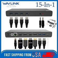 USB C Laptop Universal Docking Station Displaylink Hub 4K Ultra HD 2×HDMI/DP