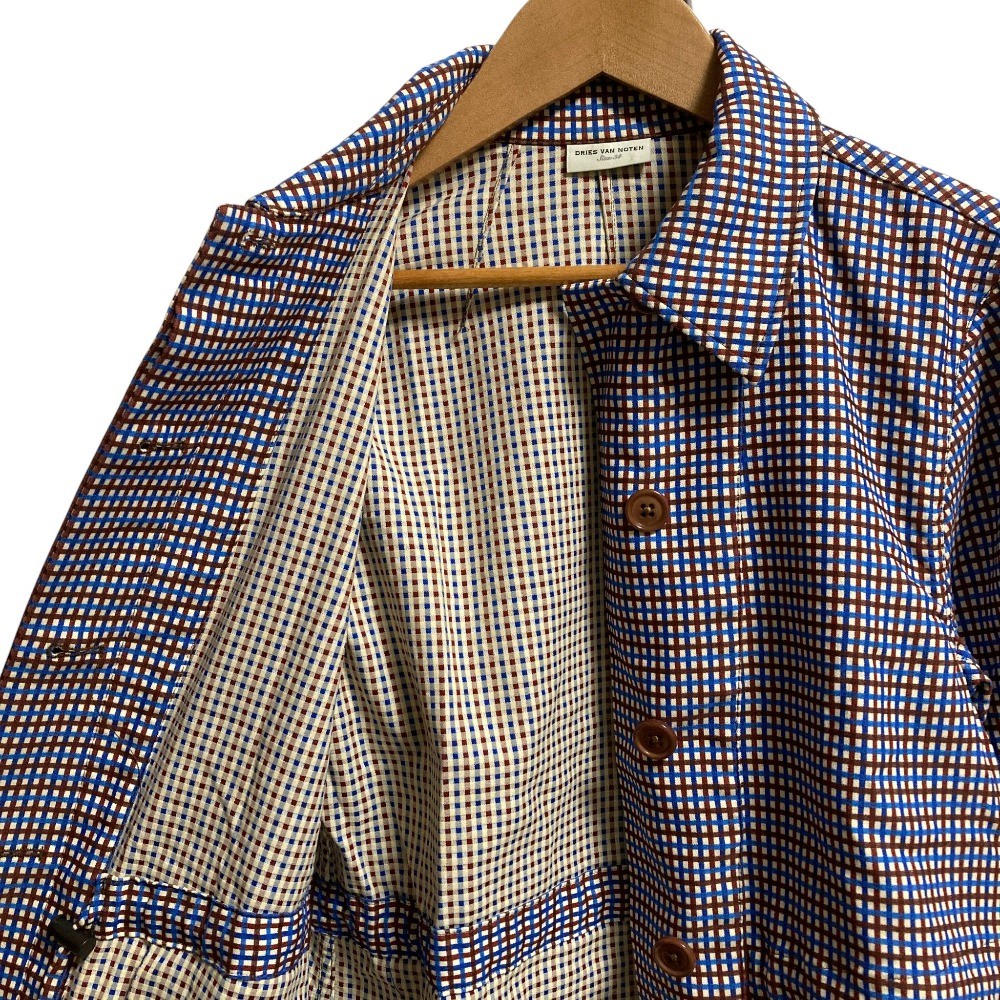 DRIES VAN NOTEN Check Pattern Jacket, Size 34, Bl… - image 3