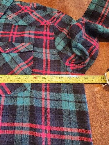 Gioberti Men’s 3XL Flannel Shirt Western Snap Button Red Green Plaid 100% Cotton - Picture 13 of 15