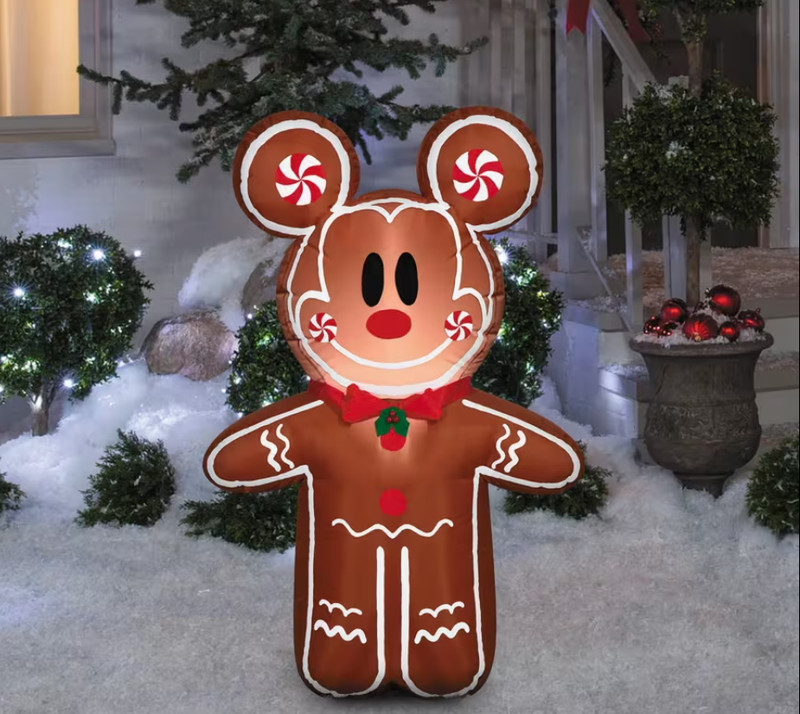 42" Gemmy Industries Christmas Inflatable Gingerbread Mckey Mouse Disney