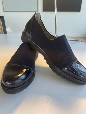 Ara Miriam slip-on loafers in blue textile and patent leather US size 8
