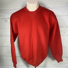 Vintage 90s Russell Athletic Made in USA Red Blank Crewneck Sweatshirt Sz LARGE