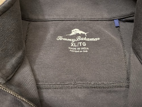 Tommy Bahama Vest Mens XL Black Knit Full Zip Pockets Casual Preppy Golf Dad - Picture 3 of 3