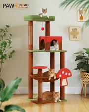 PAWZ Road 56" Mushroom Cat Tree Tower with Removable Scratcher Large Hammock Toy