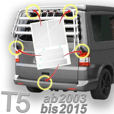 Schutzfolie für Fahrradträger Heckträger Fahrrad VW T5 T5.1 T5.2 (BJ. 2003-2015)