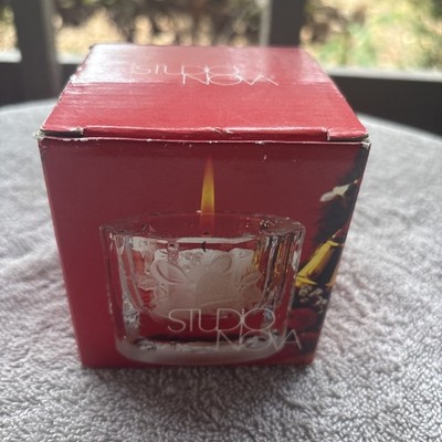 Studio Nova Tea Light Candle Holder Clear With Frosted Bells 3x3''