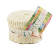 Bella Solids 2.5" Strip Junior Roll in Snow by Moda