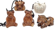 Wholesale Timmy Woods Carved Purse Set: 2 Teddy Bears, Horse, Heart & Leopard