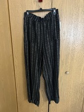 Dress Pants Striped Black Lg. New With Tags Wide Leg. Very Cute