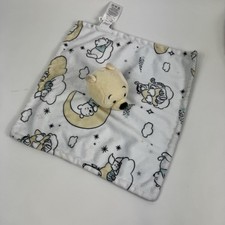 Disney Baby Winnie The Pooh Lovey Security Blanket Plush Toy White Soft 12  