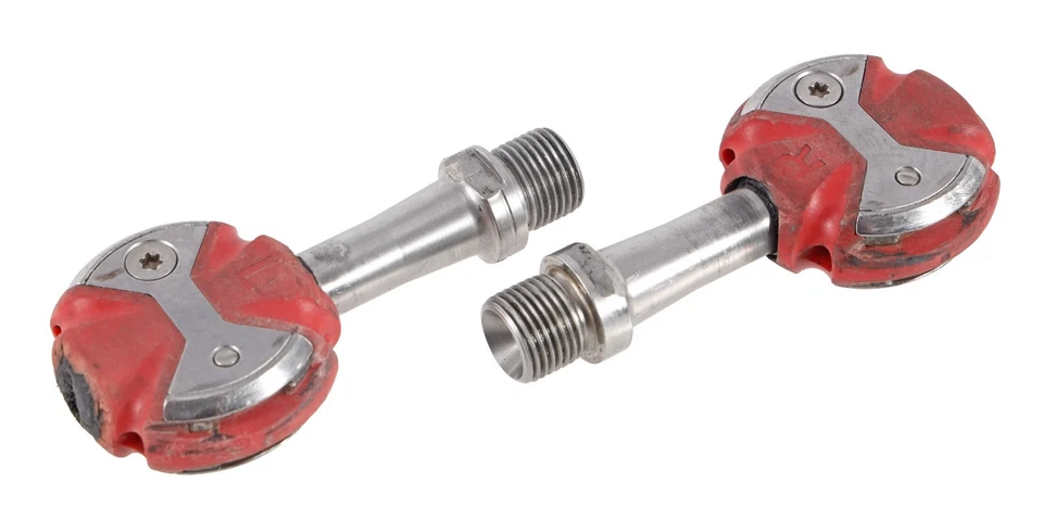 Pedales de bicicleta de carretera Speedplay Zero sin clip rojo 53 mm acero inoxidable 4 pernos Tri Race CX Foto 2 de 4