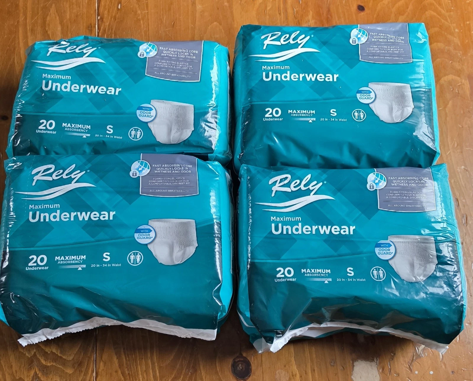 Rely Max Absorbency Underwear Small 20" x 31" 80ct Diapers incontinence Pull Ups