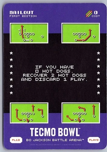 Bo Jackson Battle Arena Tecmo Bowl - Play Card PL13 Bailout