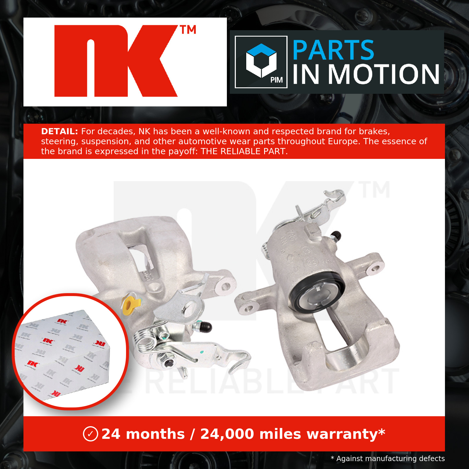 Brake Caliper Rear Right 2147282 NK 1J0615424C 1K0615424 1K0615424C 1K0615424H