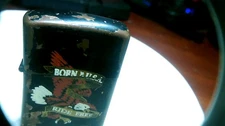 vintage ZIPPO LIGHTER! A.A.D.L.P. china born in USA/RIDE FREE