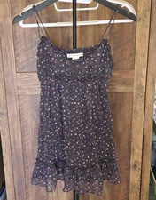 American Eagle AE Grey with Pink Purple Babydoll Dress Top Size 2 XS Small