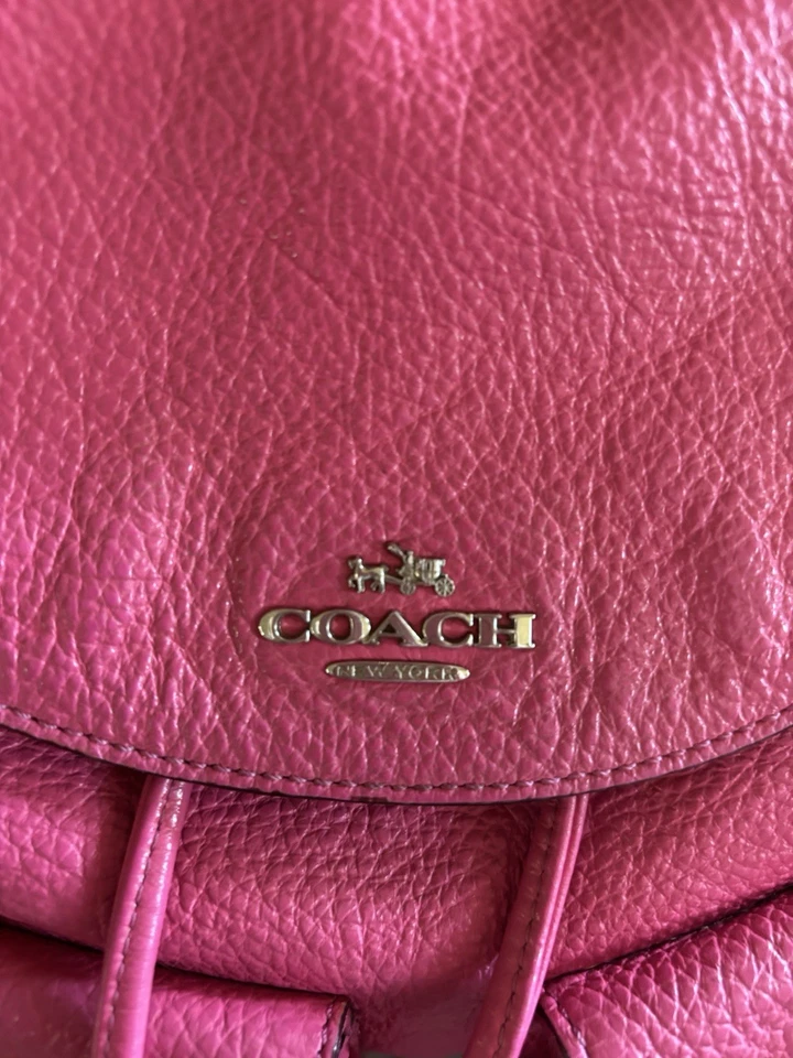 Coach Hot Pink Billie Leather Pebbled Backpack - Image 4 of 4