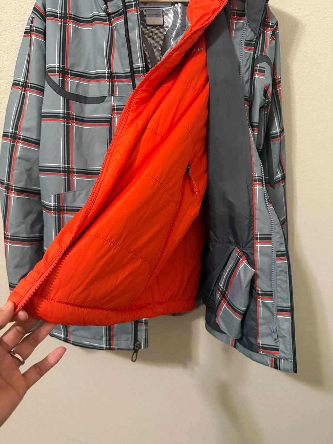 Columbia Whirlibird Interchange 3-in-1 Jacket Grey Plaid XL image 5