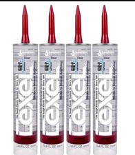 Sashco Lexel 4 Tubes 10.5 oz Kitchen Bath Clear Paintable Adhesive Caulk - 13010