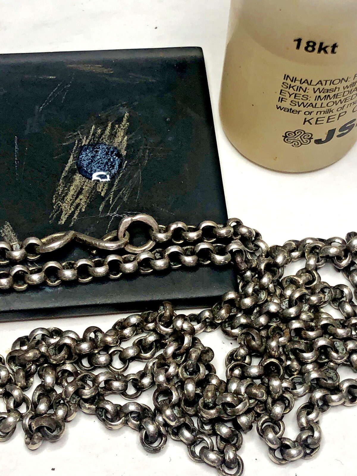 Antique Solid sterling silver 925 chain necklace … - image 8