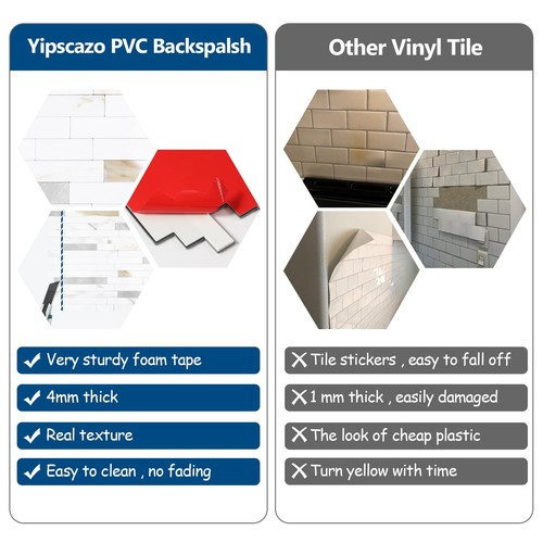 20 Sheets Peel and Stick Stone Metal Tile Backsplash, Stick on Tiles for Back... - Picture 7 of 7
