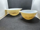 Pyrex Forest Fancies Cinderella Mixing Bowls MCM Mushroom Kitchen 441 and 442