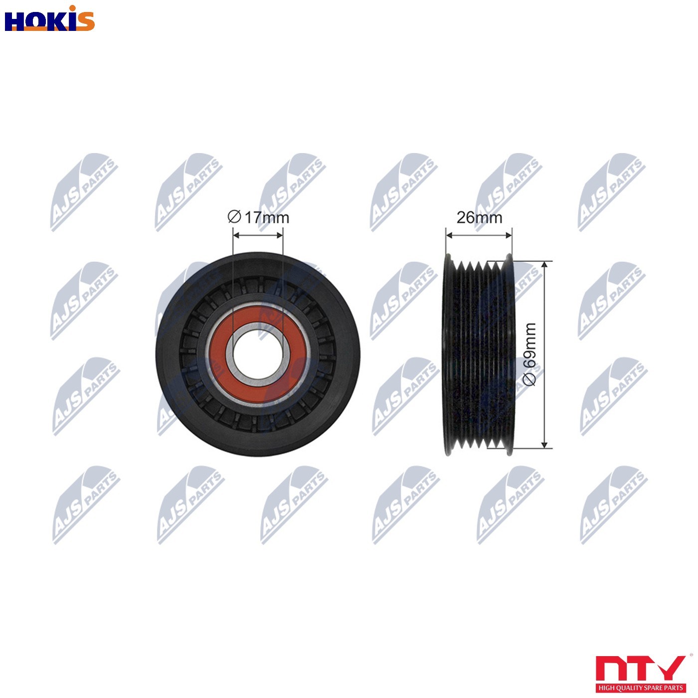 RNK-FR-044 NTY Deflection/Guide Pulley, V-belt for FORD,MAZDA - Image 10