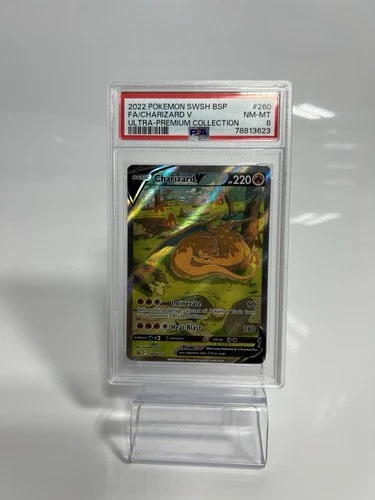 2022 POKEMON SWSH BLACK STAR PROMO #260 FULL ART/CHARIZARD V PSA 8