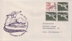 Tender LAHN A55, TSA GRUNER I/83, postmarked Kiel 1983
