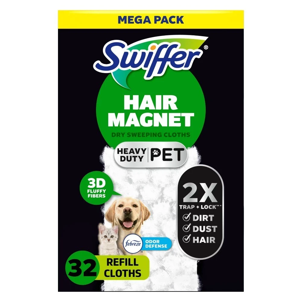 Sweeper Pet Heavy Duty Dry Multi-Surface Cloth Refills for Floor Cleaning,