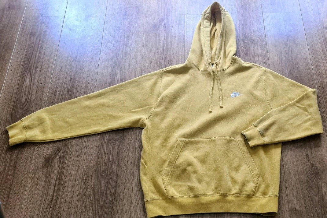 yellow nike club fleece hoodie