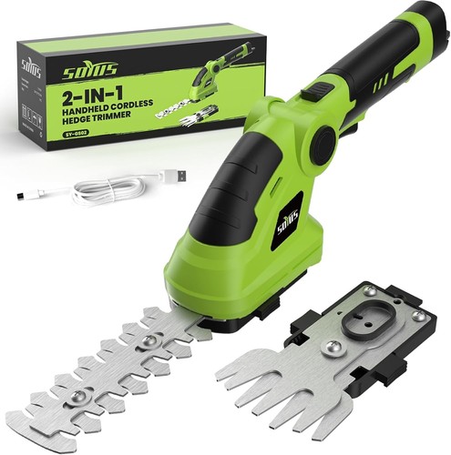 Sale! Cordless Hedge Trimmer, 2 in 1 Electric Hedge Trimmers & Grass Shears, 7.2 - Picture 1 of 7