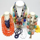 VINTAGE TO NOW FASHION COSTUME JEWELRY NECKLACE LOT ASSORTED TYPES & MATERIALS